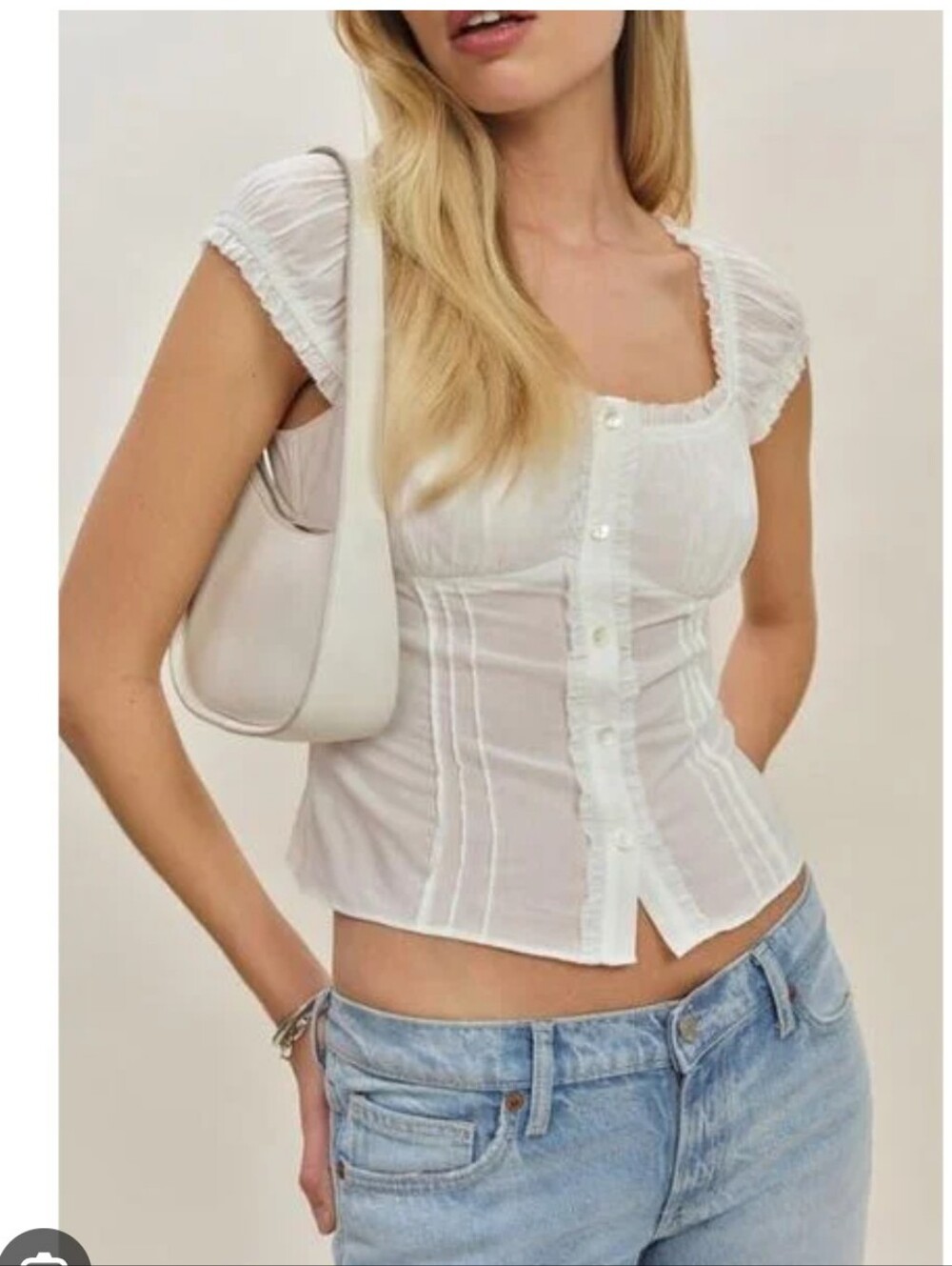 Reformation Devon Lee Carlson Alabama Blouse